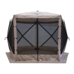 Gazelle GG501DS Pop Up, Portable, Waterproof, UV-Resistant 4-Person Camping And Outdoors Gazebo Day Tent With Mesh Windows, Desert Sand