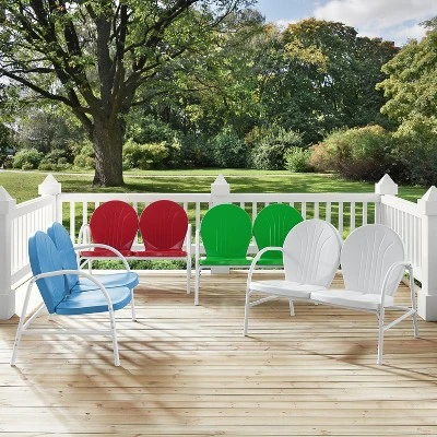 Griffith Outdoor Loveseat - Sky Blue - Crosley - Image 9