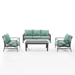 Kaplan 4pc Outdoor Sofa Set - Mist - Crosley