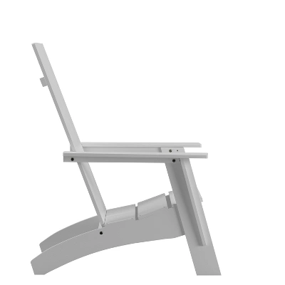 Emma And Oliver Harmon Set Of 4 Harmon Modern All-Weather White Poly Resin Adirondack Rocking Chairs With A Wood Burning Fire Pit For Outdoor Use - Image 11