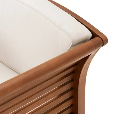 Stamford 3pc Eucalyptus Wood Outdoor Conversation Set With Chairs & Table - Natural - Alaterre Furniture - Image 8