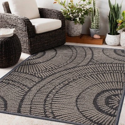 World Rug Gallery Abstract Indoor/Outdoor Area Rug - Image 8