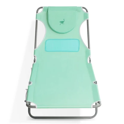 Ostrich Lightweight Portable Chaise Folding Sunbathing Poolside Beach Chair With Outdoor Adjustable Recliner Lounge Pool Chair, Teal - Image 3