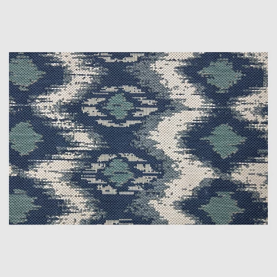 Ikat Outdoor Rug Blue - Threshold - Image 2