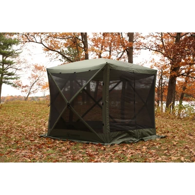 Gazelle GG500GR 4 Person 5 Sided Outdoor Portable Pop Up Water And UV Resistant Gazebo Screened Tent With Carry Bag And Stakes, Alpine Green - Image 2