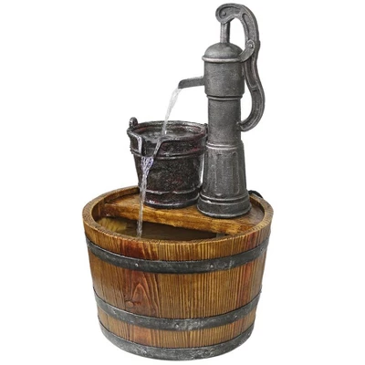 Design Toscano Cistern Well Pump Barrel Garden Fountain - Multicolored - Image 2
