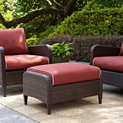 Kiawah Outdoor Wicker Ottoman - Crosley - Image 3