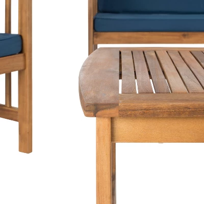 Fontana 4pc Outdoor Set - Natural Look/Navy - Safavieh - Image 3