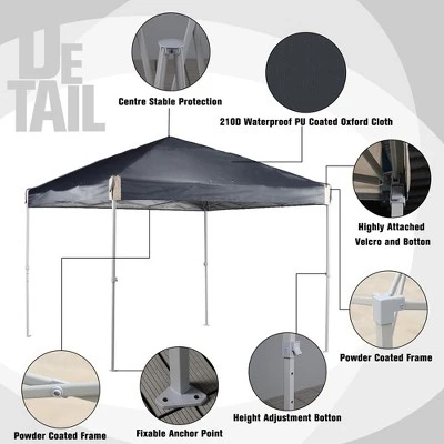 Aoodor 10' X 10' Pop Up Canopy Tent With Removable Mesh Window Sidewalls, Portable Instant Shade Canopy With Roller Bag - Image 6