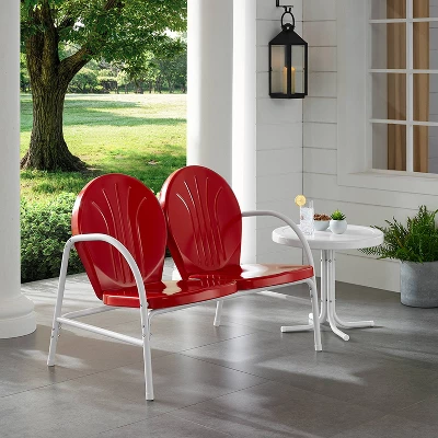 Griffith 3pc Outdoor Conversation Set - Red - Crosley