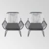 Milan 2pk Steel Club Chairs - Gray/White - Christopher Knight Home