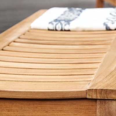 Chester Outdoor Teak Wood Backless Bench - Cambridge Casual - Image 4