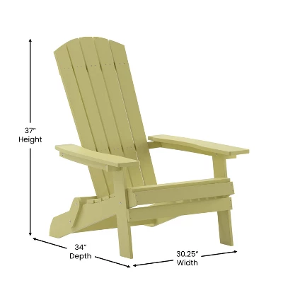 Emma And Oliver Set Of 4 Indoor/Outdoor Poly Resin Folding Adirondack Chairs, All-Weather Chairs For Porch, Patio, Or Sunroom - Image 7