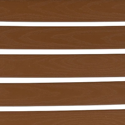 Emma And Oliver 2 Pack Outdoor Faux Teak Side Chair With Poly Slats - Teak Patio Chair - Image 2