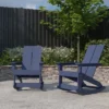 Merrick Lane Set Of 2 Wellington UV Treated All-Weather Polyresin Adirondack Rocking Chair For Patio, Sunroom, Deck And More