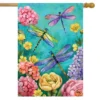 Dragonfly Garden Spring House Flag Floral 28" X 40" Briarwood Lane