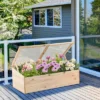 Costway Wooden Cold Frame Greenhouse Flower Planter Raised Plants Bed Protection