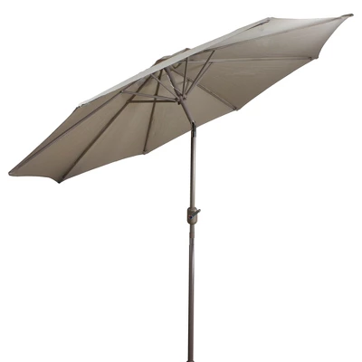 Northlight 9ft Outdoor Patio Market Umbrella With Hand Crank And Tilt - Taupe - Image 5