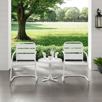 Brighton 3pc Metal Conversation Seating Set - White - Crosley - Image 4