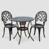 Angeles 3pc Cast Aluminum Bistro Set - Copper - Christopher Knight Home