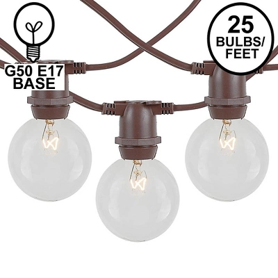 Novelty Lights Globe Outdoor String Lights With 25 In-Line Sockets Brown Wire 25 Feet - Image 9