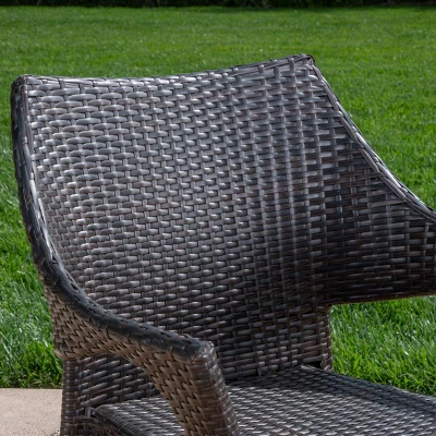 Clement 3pc Acacia And Wicker Bistro Set - Teak/Brown - Christopher Knight Home - Image 2