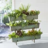 Evergreen Distressed Teal Planter With Distressed Copper Rack