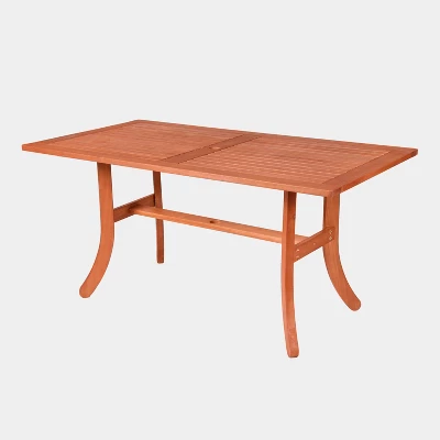 Vifah 3pc Malibu Eucalyptus Outdoor Patio Dining Set With 48" Benches Tan - Image 5