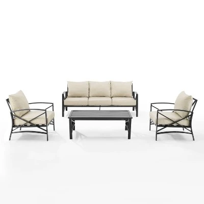Kaplan 4pc Outdoor Sofa Set - Oatmeal - Crosley
