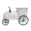 Tractor White Metal Planter - Foreside Home & Garden