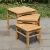 3pc Sherwood Teak Nesting Table - Light Brown - Cambridge Casual