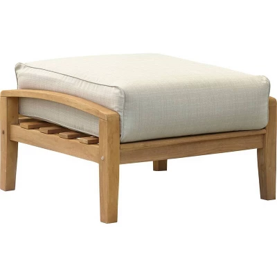 Cambridge Casual Caterina Teak Outdoor Patio Ottoman With Cushion - Image 8