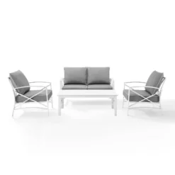 Kaplan 4pc Outdoor Seating Set - White - Crosley