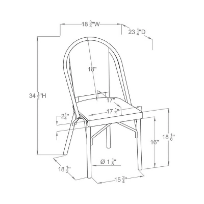 3pc Arna Patio Set With 32" Round Dining Table - MiBasics - Image 8