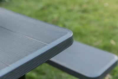 Gardenised Gray Outdoor Foldable Woodgrain Portable Picnic Table Set, 5 Feet Long - Image 8