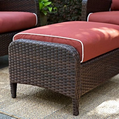 Kiawah Outdoor Wicker Ottoman - Crosley - Image 4