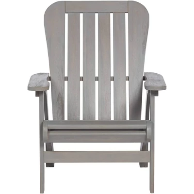 Teal Island Designs Dylan Gray Wash Wood Porch Or Patio Adirondack Chairs Set Of 2 - Image 2
