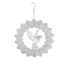 Ganz 8" Silver Tone Hummingbird Steel Wind Spinner