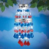 Collections Etc Solar Powered Patriotic Tiered Crystal Dangler 6 X 6 X 22.25