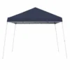 Z-Shade Angled Leg Canopy Tent With Push Button Locking System And 4 Pack Of 5 Pound Plastic Concrete Filled Leg Weight Plates, Navy