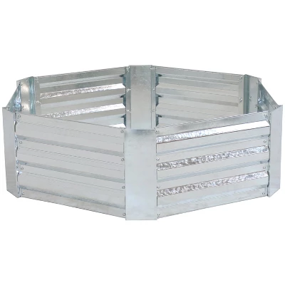 Sunnydaze Decor Sunnydaze Corrugated Galvanized Steel Hexagon Raised Garden Bed Kit For Vegetables, Plants, And Flowers - 40" W X 12" H - Image 7