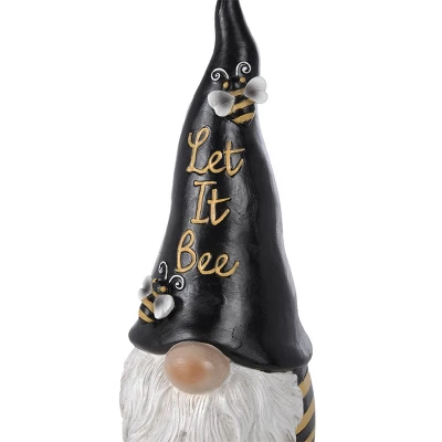12" Polyresin "Let It Bee" Indoor/Outdoor Garden Gnome Statue Black/Yellow - Alpine Corporation - Image 5