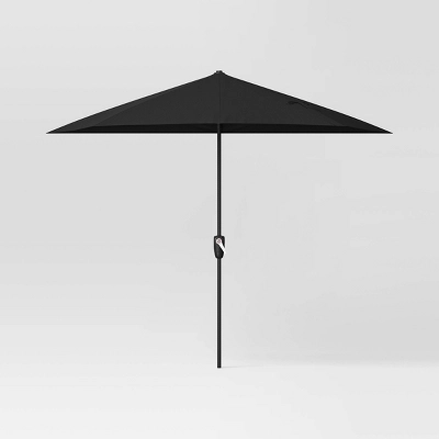 7.813'x8.83' Half Circle Patio Umbrella - Black Pole - Room Essentials™ - Image 6