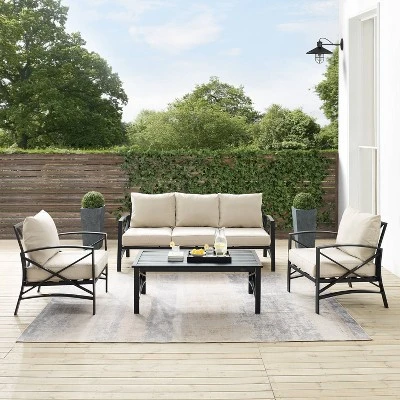 Kaplan 4pc Outdoor Sofa Set - Oatmeal - Crosley - Image 6