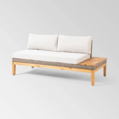 Loft Acacia 4pc Wood Sectional Sofa Set - Christopher Knight Home - Image 2