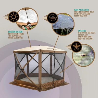 Clam Quick-Set Venture Portable Pop Up Sided Camping Gazebo Screen Tent With Ground Stakes And Carry Bag - Image 3