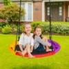 Costway 40'' Saucer Tree Swing Outdoor Round Platform Swing W/ Pillow & Handle
