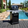 Permasteel 2-Burner Gas Grill With Foldable Side Tables