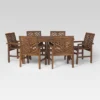 7pc Slatted Chevron Acacia Patio Dining Set - Saracina Home