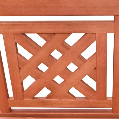 Vifah 3pc Malibu Eucalyptus Outdoor Patio Dining Set With 48" Benches Tan - Image 4